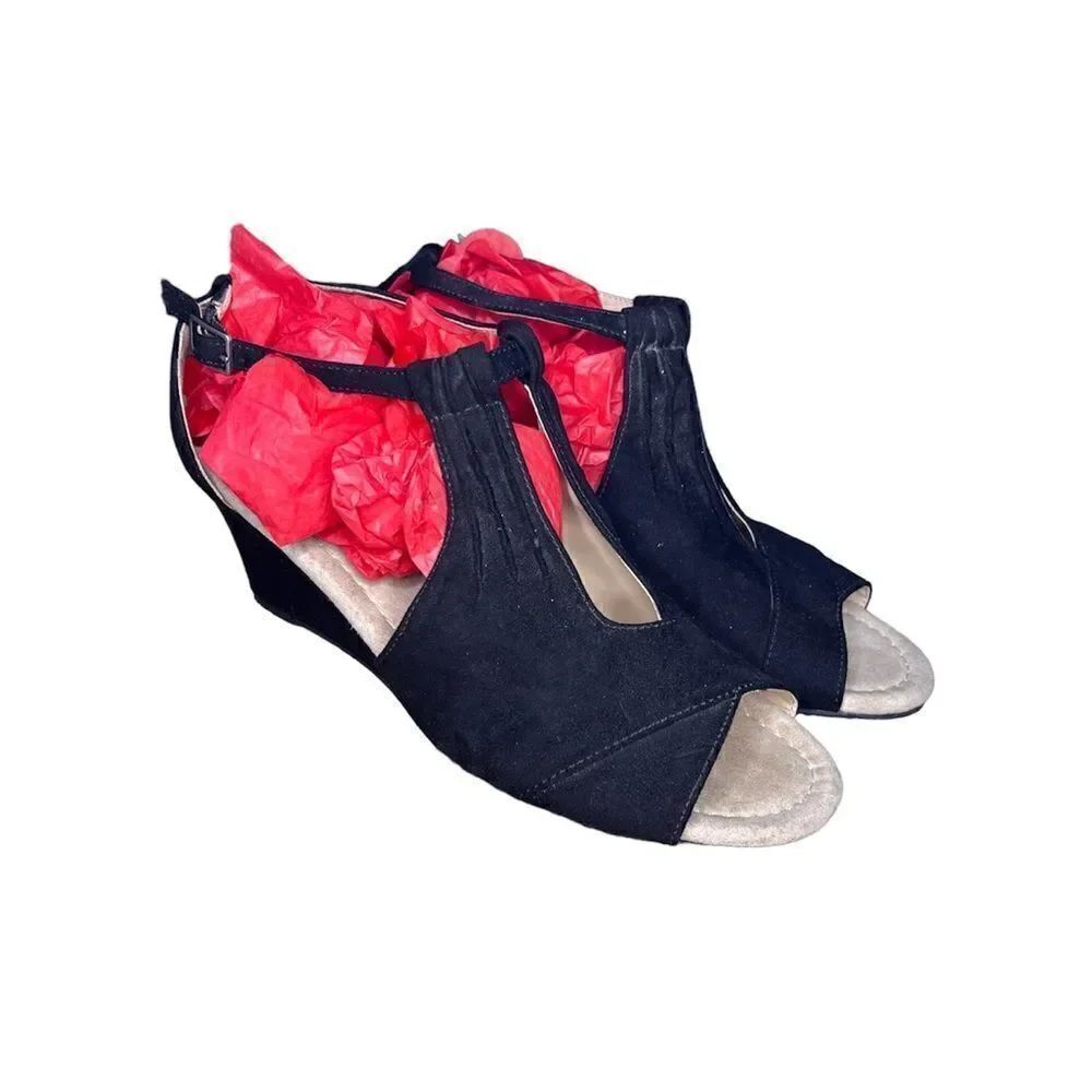 Comfort Peep Toe Ankle Strap Buckle Women's Wedge